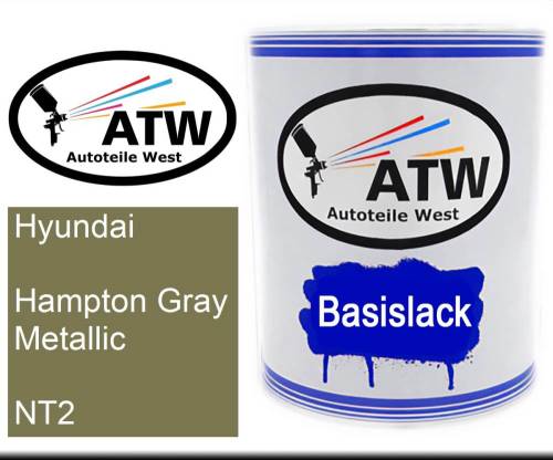 Hyundai, Hampton Gray Metallic, NT2: 1L Lackdose, von ATW Autoteile West.